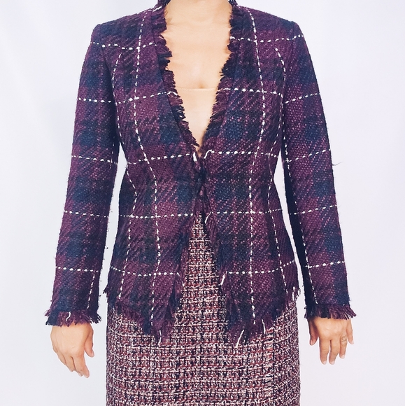 Calvin Klein Tweed Plaid Jacket - Picture 4 of 7